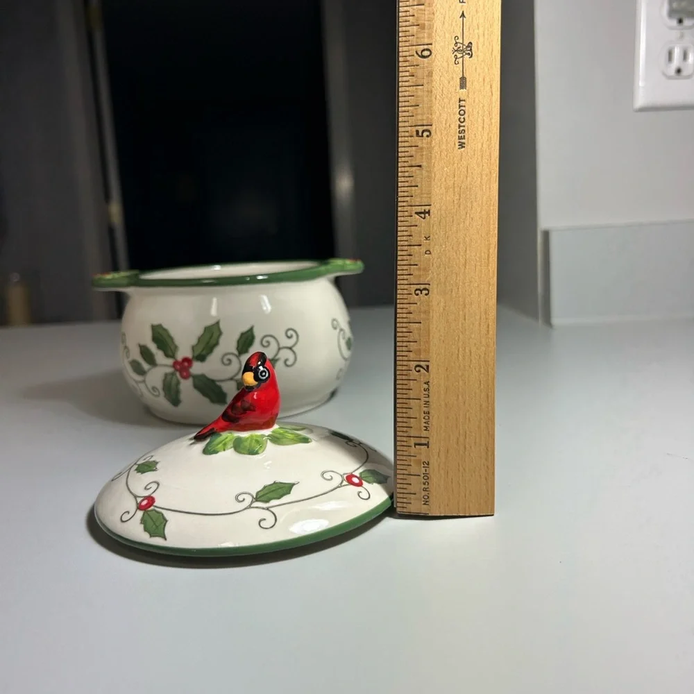 Temptations Ceramic Soup/ Sandwich Serving Set with Cardinal Design